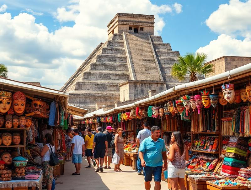 Information plaques explaining Mayan history