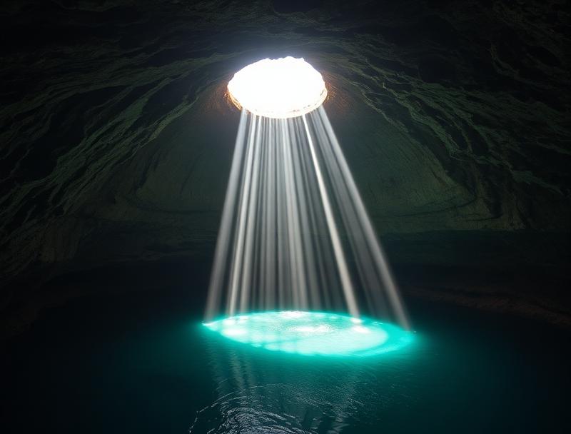 Panoramic view of Cenote Ik Kil cavern