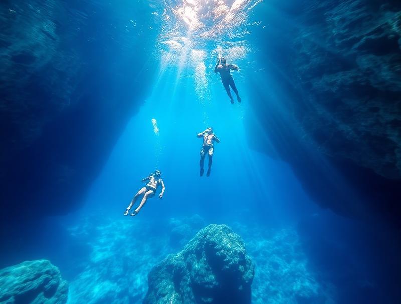 Turquoise water surface at Cenote Ik Kil