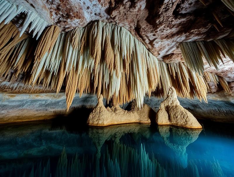 Diving platform at natural swimming cenote