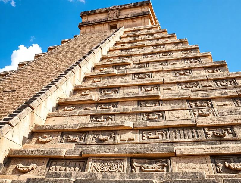 El Castillo pyramid front view at Chichen Itza