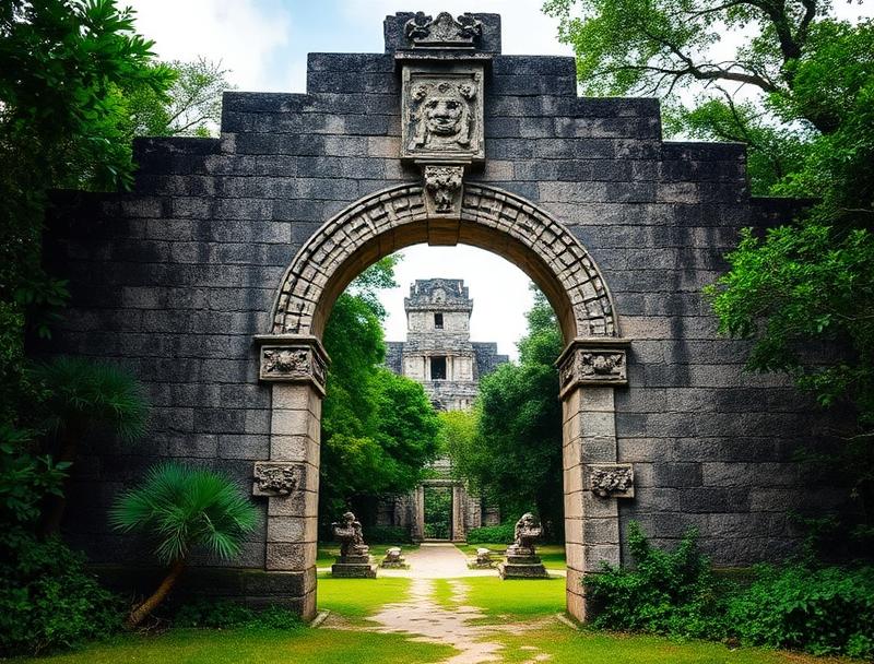 Ball Court ruins at Ek Balam archaeological zone