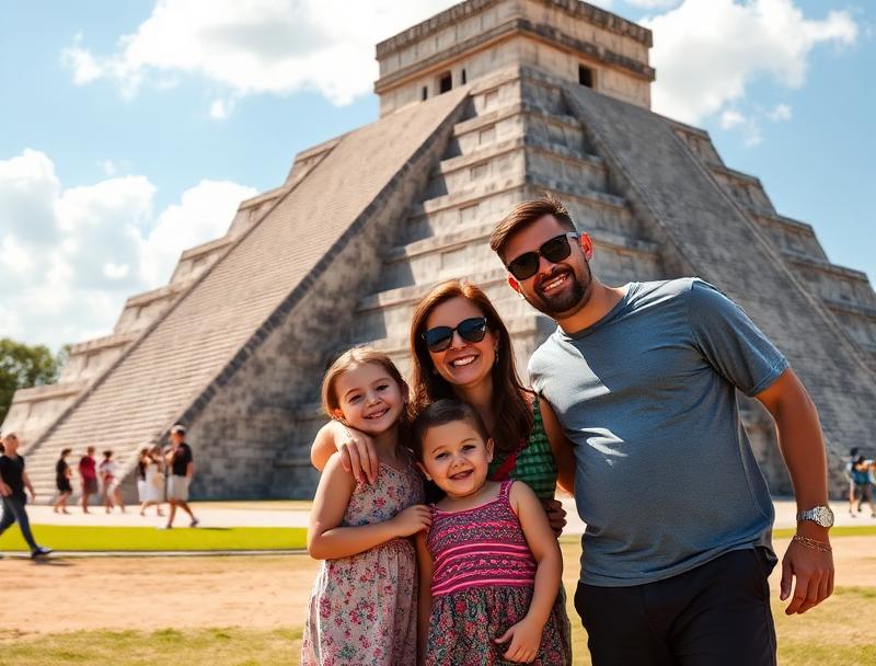 Family enjoying traditional Yucatecan lunch together