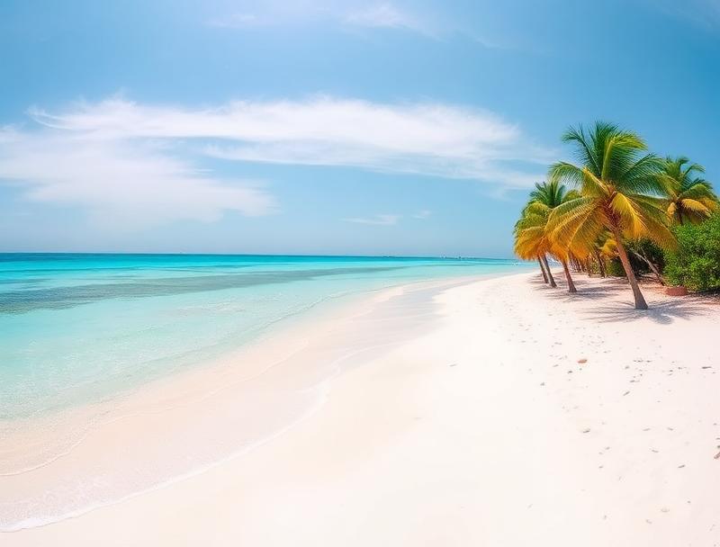 Playa Norte beach panorama white sand turquoise water