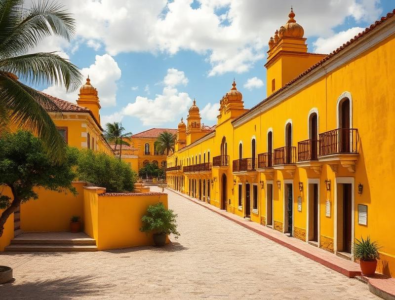 Izamal Yellow City bright colonial buildings