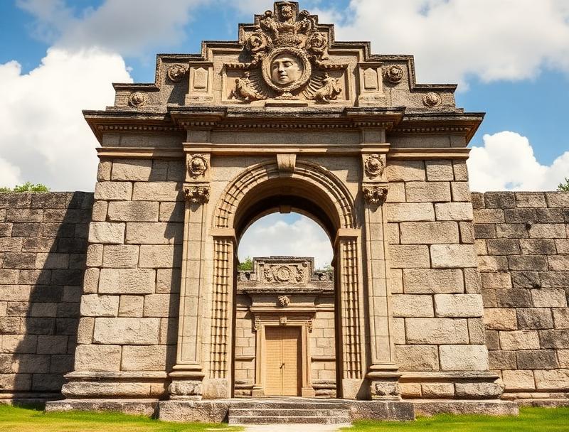 Kabah ruins ornate stone arch facade