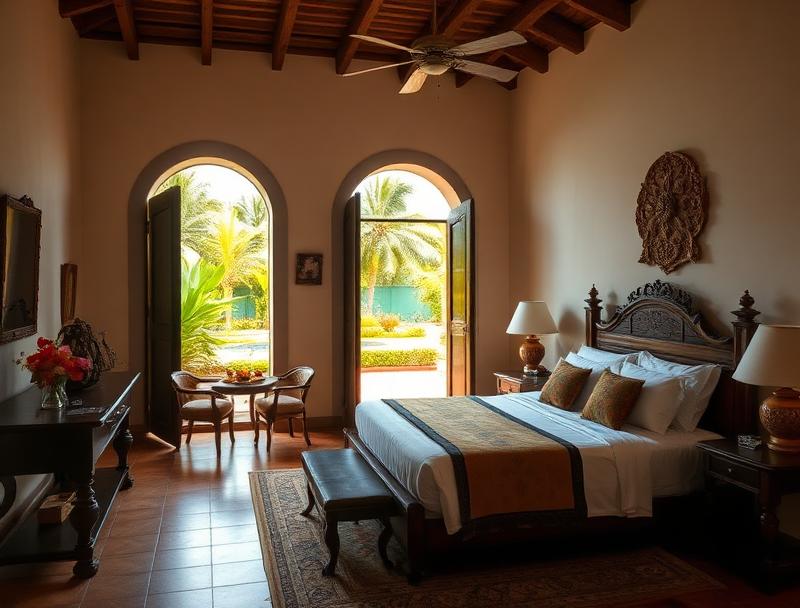 Colonial hacienda hotel room traditional decor
