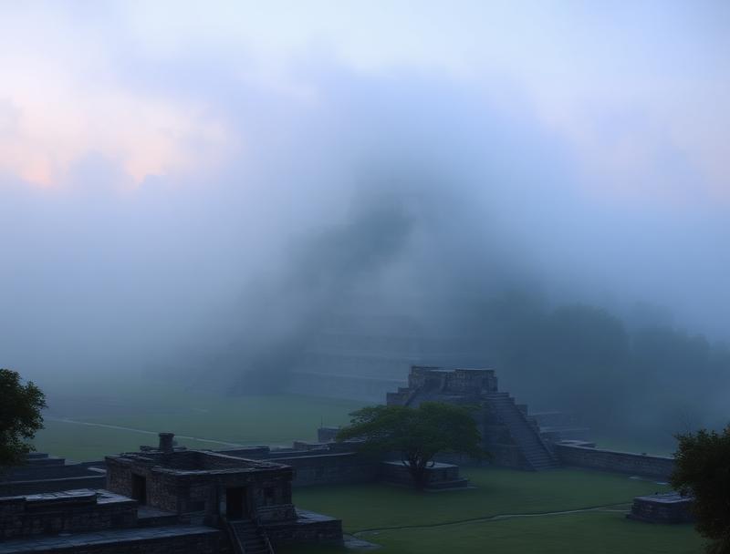 Private sunrise photography setup at Chichen Itza