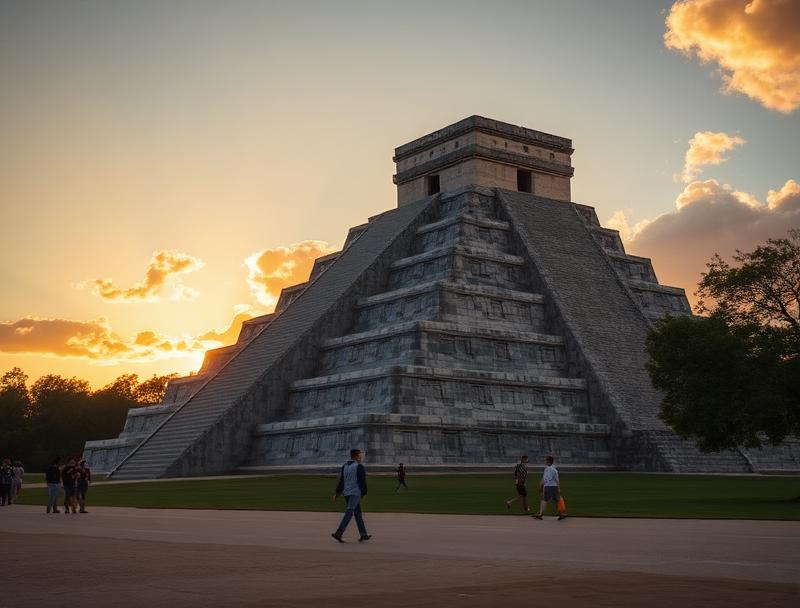 Golden hour light on El Castillo private tour