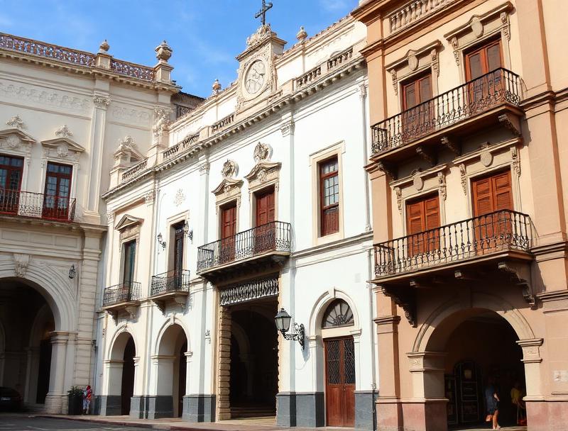 Valladolid main square with colonial fountain